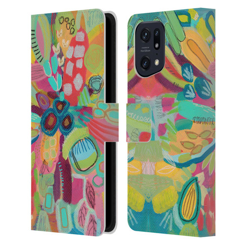 Suzanne Allard Floral Art Dancing In The Garden Leather Book Wallet Case Cover For OPPO Find X5