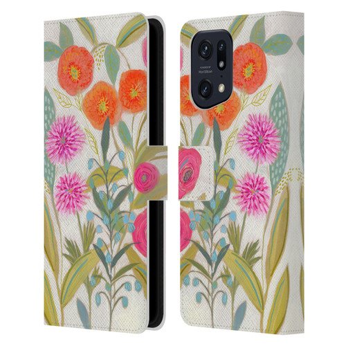 Suzanne Allard Floral Art Joyful Garden Plants Leather Book Wallet Case Cover For OPPO Find X5