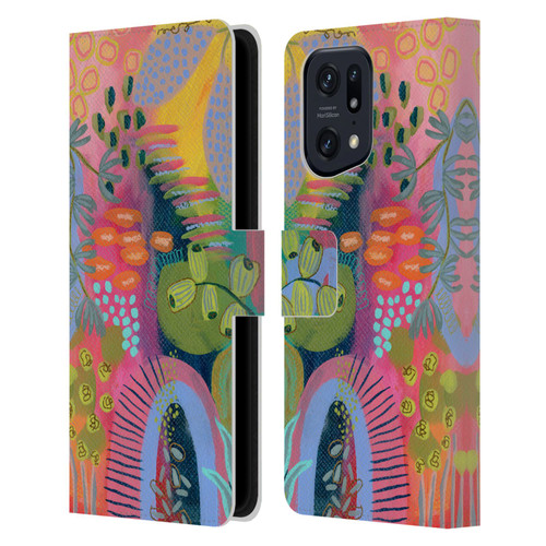 Suzanne Allard Floral Art Seed Pod Leather Book Wallet Case Cover For OPPO Find X5 Pro