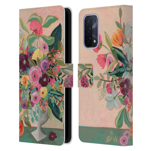 Suzanne Allard Floral Art Floral Centerpiece Leather Book Wallet Case Cover For OPPO A54 5G