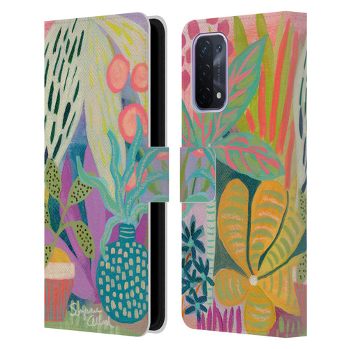 Suzanne Allard Floral Art Palm Heaven Leather Book Wallet Case Cover For OPPO A54 5G