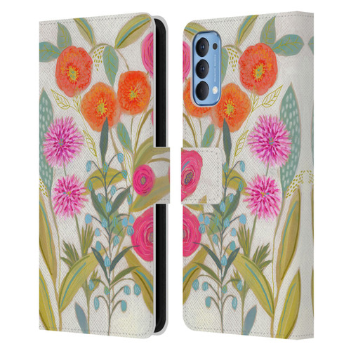 Suzanne Allard Floral Art Joyful Garden Plants Leather Book Wallet Case Cover For OPPO Reno 4 5G