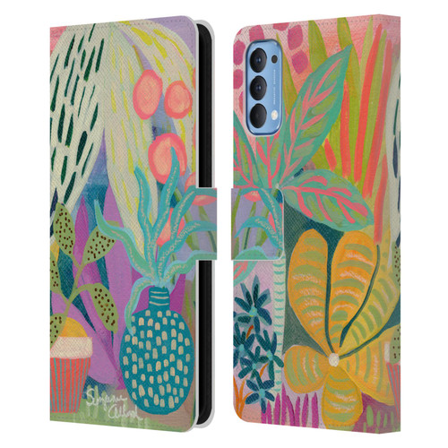 Suzanne Allard Floral Art Palm Heaven Leather Book Wallet Case Cover For OPPO Reno 4 5G