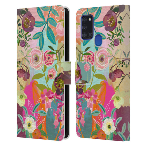 Suzanne Allard Floral Art Chase A Dream Leather Book Wallet Case Cover For Samsung Galaxy A21s (2020)