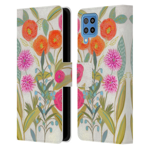 Suzanne Allard Floral Art Joyful Garden Plants Leather Book Wallet Case Cover For Samsung Galaxy F22 (2021)