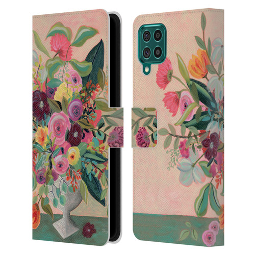 Suzanne Allard Floral Art Floral Centerpiece Leather Book Wallet Case Cover For Samsung Galaxy F62 (2021)