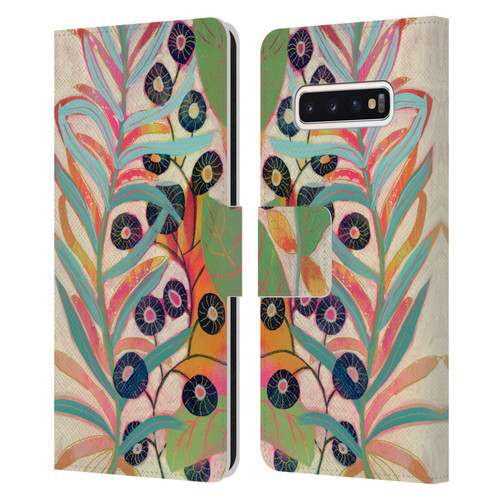 Suzanne Allard Floral Art Joyful Garden Flower Leather Book Wallet Case Cover For Samsung Galaxy S10