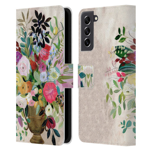 Suzanne Allard Floral Art Beauty Enthroned Leather Book Wallet Case Cover For Samsung Galaxy S21 FE 5G