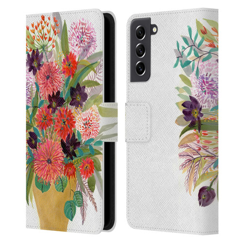 Suzanne Allard Floral Art Celebration Leather Book Wallet Case Cover For Samsung Galaxy S21 FE 5G