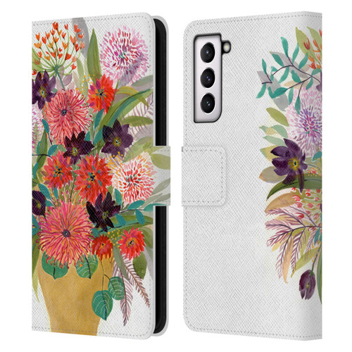 Suzanne Allard Floral Art Celebration Leather Book Wallet Case Cover For Samsung Galaxy S21 5G