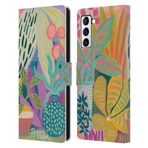 Suzanne Allard Floral Art Palm Heaven Leather Book Wallet Case Cover For Samsung Galaxy S21+ 5G