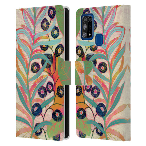 Suzanne Allard Floral Art Joyful Garden Flower Leather Book Wallet Case Cover For Samsung Galaxy M31 (2020)