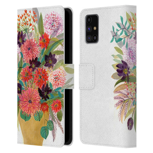 Suzanne Allard Floral Art Celebration Leather Book Wallet Case Cover For Samsung Galaxy M31s (2020)