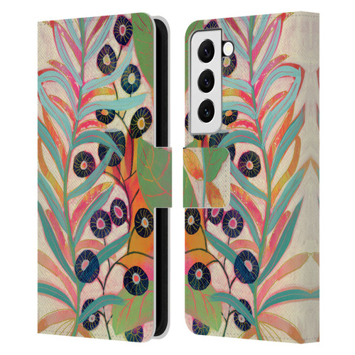 Suzanne Allard Floral Art Joyful Garden Flower Leather Book Wallet Case Cover For Samsung Galaxy S22 5G