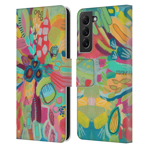 Suzanne Allard Floral Art Dancing In The Garden Leather Book Wallet Case Cover For Samsung Galaxy S22+ 5G