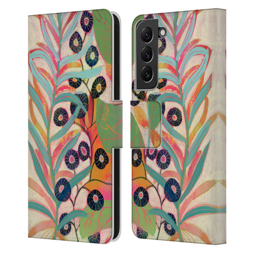 Suzanne Allard Floral Art Joyful Garden Flower Leather Book Wallet Case Cover For Samsung Galaxy S22+ 5G