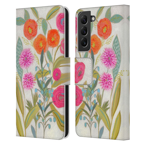 Suzanne Allard Floral Art Joyful Garden Plants Leather Book Wallet Case Cover For Samsung Galaxy S22+ 5G