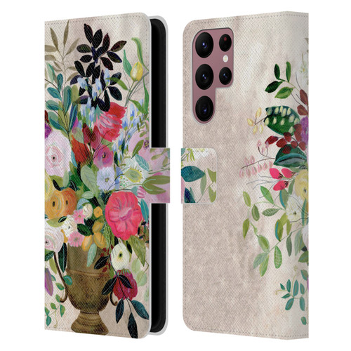 Suzanne Allard Floral Art Beauty Enthroned Leather Book Wallet Case Cover For Samsung Galaxy S22 Ultra 5G