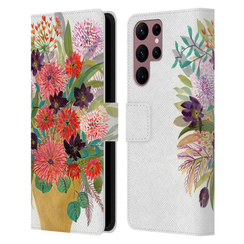 Suzanne Allard Floral Art Celebration Leather Book Wallet Case Cover For Samsung Galaxy S22 Ultra 5G
