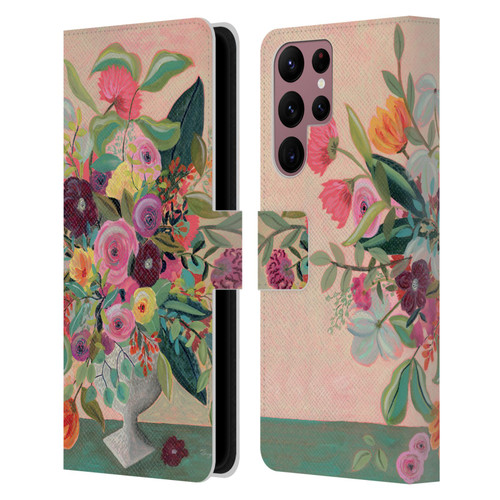 Suzanne Allard Floral Art Floral Centerpiece Leather Book Wallet Case Cover For Samsung Galaxy S22 Ultra 5G