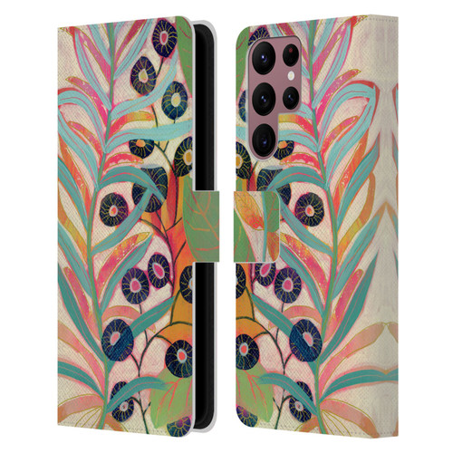 Suzanne Allard Floral Art Joyful Garden Flower Leather Book Wallet Case Cover For Samsung Galaxy S22 Ultra 5G