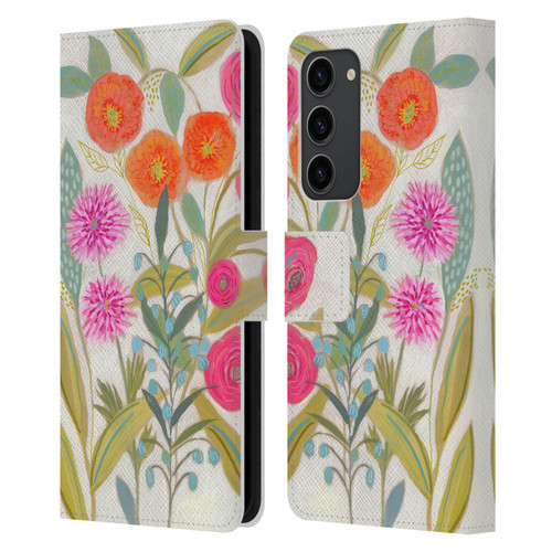 Suzanne Allard Floral Art Joyful Garden Plants Leather Book Wallet Case Cover For Samsung Galaxy S23+ 5G