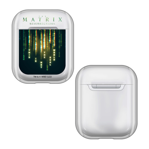 The Matrix Resurrections Key Art This Is Not The Real World Clear Hard Crystal Cover Case for Apple AirPods 1 1st Gen / 2 2nd Gen Charging Case