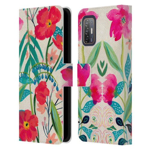 Suzanne Allard Floral Graphics Garden Party Leather Book Wallet Case Cover For HTC Desire 21 Pro 5G