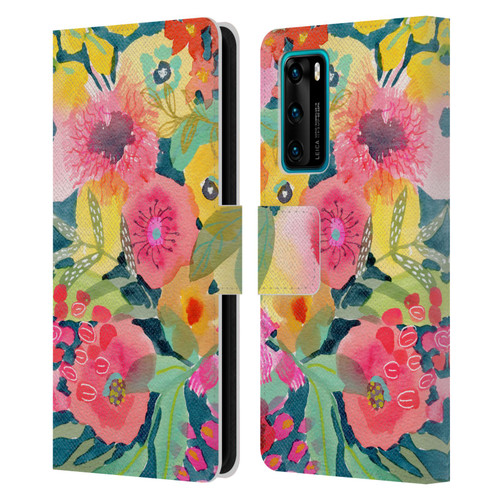 Suzanne Allard Floral Graphics Delightful Leather Book Wallet Case Cover For Huawei P40 5G