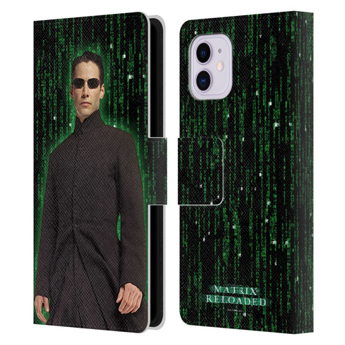 The Matrix Reloaded Key Art Neo 1 Leather Book Wallet Case Cover For Apple iPhone 11