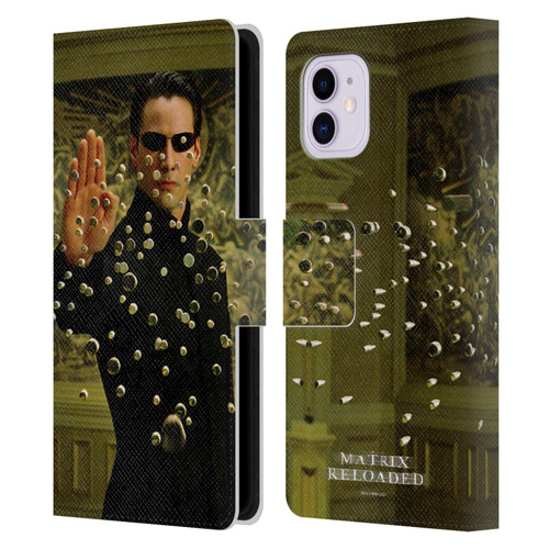 The Matrix Reloaded Key Art Neo 3 Leather Book Wallet Case Cover For Apple iPhone 11