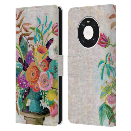 Suzanne Allard Floral Graphics Charleston Glory Leather Book Wallet Case Cover For Huawei Mate 40 Pro 5G