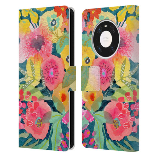 Suzanne Allard Floral Graphics Delightful Leather Book Wallet Case Cover For Huawei Mate 40 Pro 5G