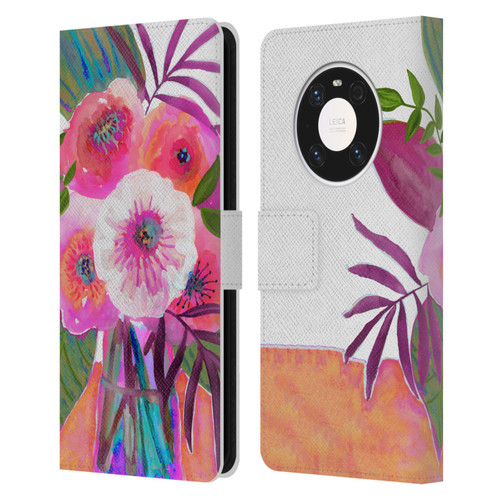 Suzanne Allard Floral Graphics Sunrise Bouquet Purples Leather Book Wallet Case Cover For Huawei Mate 40 Pro 5G