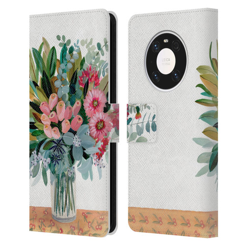 Suzanne Allard Floral Graphics Magnolia Surrender Leather Book Wallet Case Cover For Huawei Mate 40 Pro 5G