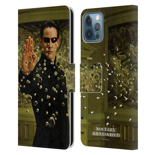 The Matrix Reloaded Key Art Neo 3 Leather Book Wallet Case Cover For Apple iPhone 12 / iPhone 12 Pro