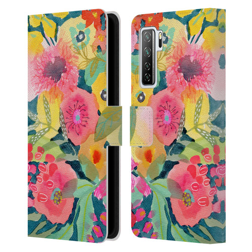 Suzanne Allard Floral Graphics Delightful Leather Book Wallet Case Cover For Huawei Nova 7 SE/P40 Lite 5G