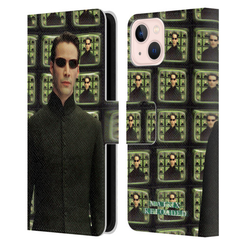 The Matrix Reloaded Key Art Neo 2 Leather Book Wallet Case Cover For Apple iPhone 13