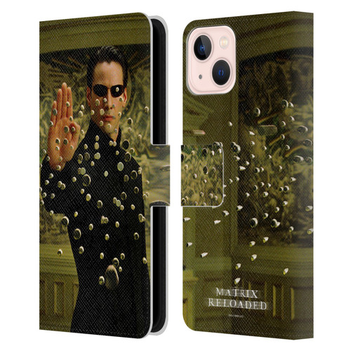 The Matrix Reloaded Key Art Neo 3 Leather Book Wallet Case Cover For Apple iPhone 13