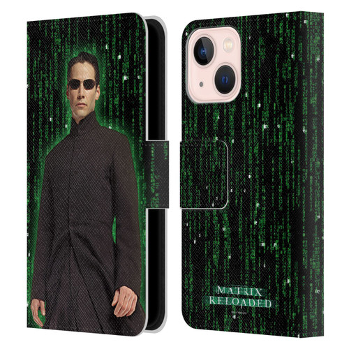 The Matrix Reloaded Key Art Neo 1 Leather Book Wallet Case Cover For Apple iPhone 13 Mini