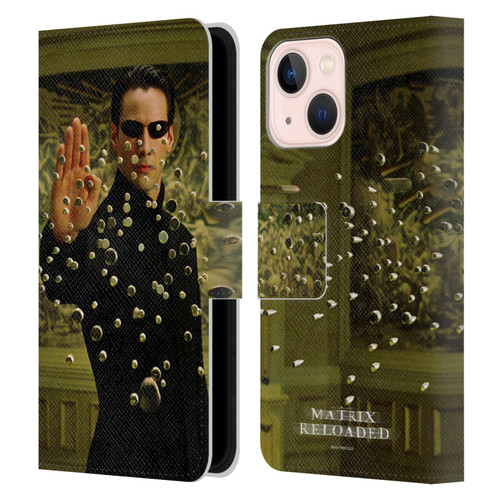The Matrix Reloaded Key Art Neo 3 Leather Book Wallet Case Cover For Apple iPhone 13 Mini