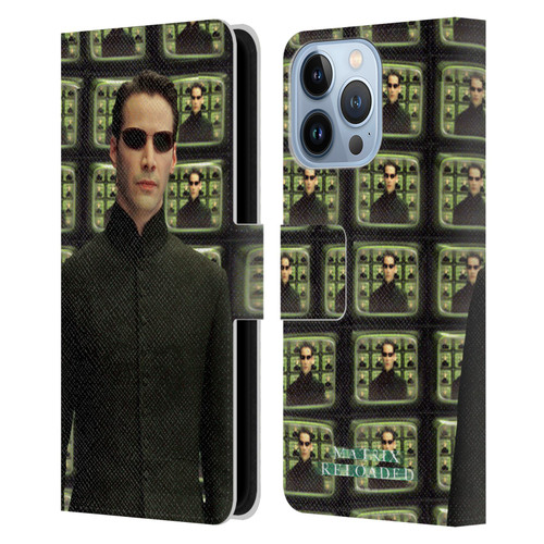 The Matrix Reloaded Key Art Neo 2 Leather Book Wallet Case Cover For Apple iPhone 13 Pro