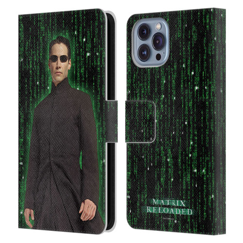 The Matrix Reloaded Key Art Neo 1 Leather Book Wallet Case Cover For Apple iPhone 14