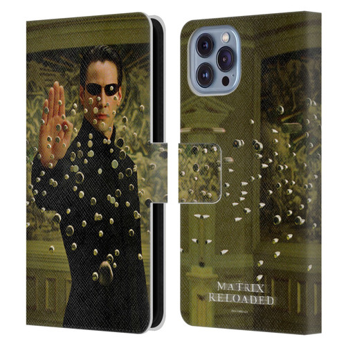 The Matrix Reloaded Key Art Neo 3 Leather Book Wallet Case Cover For Apple iPhone 14