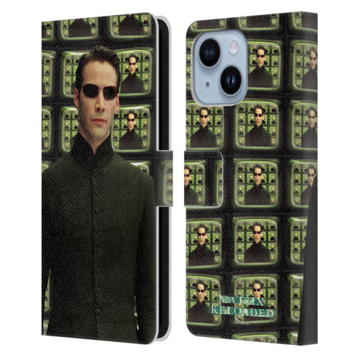 The Matrix Reloaded Key Art Neo 2 Leather Book Wallet Case Cover For Apple iPhone 14 Plus