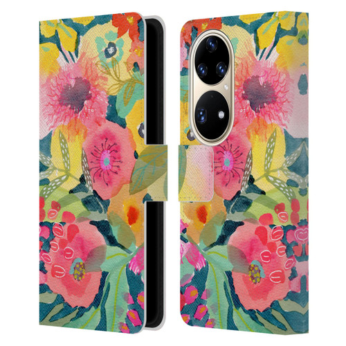 Suzanne Allard Floral Graphics Delightful Leather Book Wallet Case Cover For Huawei P50 Pro