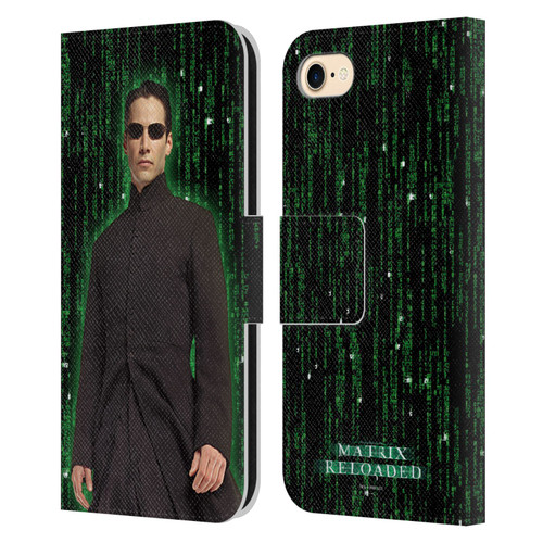 The Matrix Reloaded Key Art Neo 1 Leather Book Wallet Case Cover For Apple iPhone 7 / 8 / SE 2020 & 2022