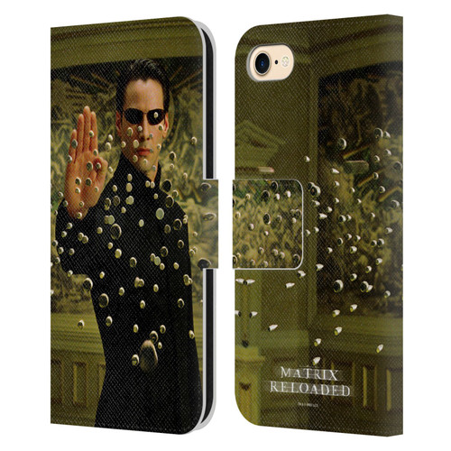 The Matrix Reloaded Key Art Neo 3 Leather Book Wallet Case Cover For Apple iPhone 7 / 8 / SE 2020 & 2022
