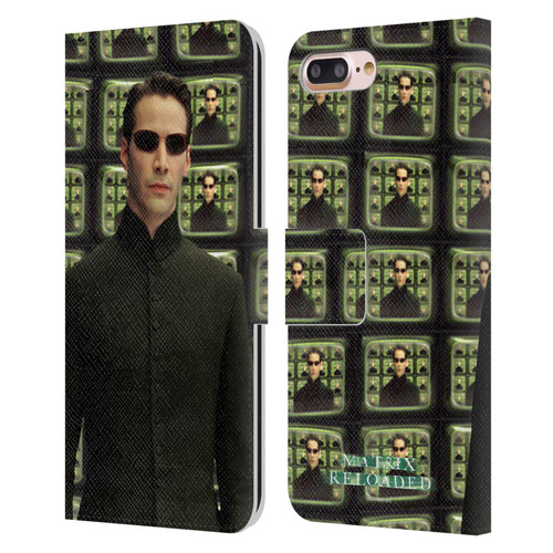 The Matrix Reloaded Key Art Neo 2 Leather Book Wallet Case Cover For Apple iPhone 7 Plus / iPhone 8 Plus