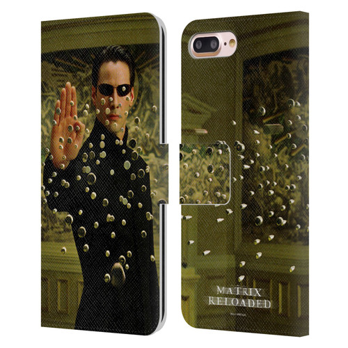 The Matrix Reloaded Key Art Neo 3 Leather Book Wallet Case Cover For Apple iPhone 7 Plus / iPhone 8 Plus